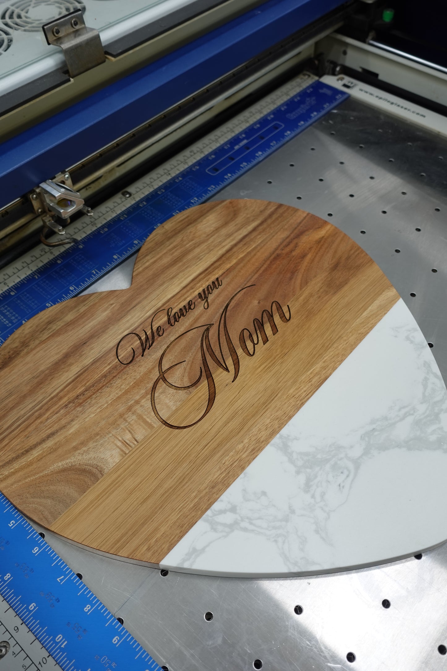 Personalized Marble Heart Shaped Serving Set | Engraved Gift for Weddings, Couples & Mom