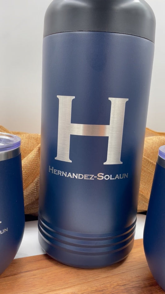 Personalized Wine Chiller Gift Set with 2 Stemless Tumblers – Personalization Included