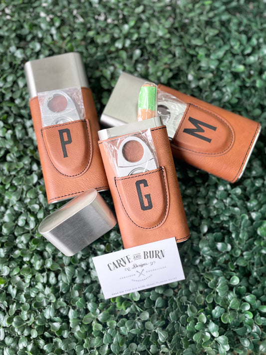 Leatherette Cigar Case with Cutter - The Perfect Gift for Cigar Lovers