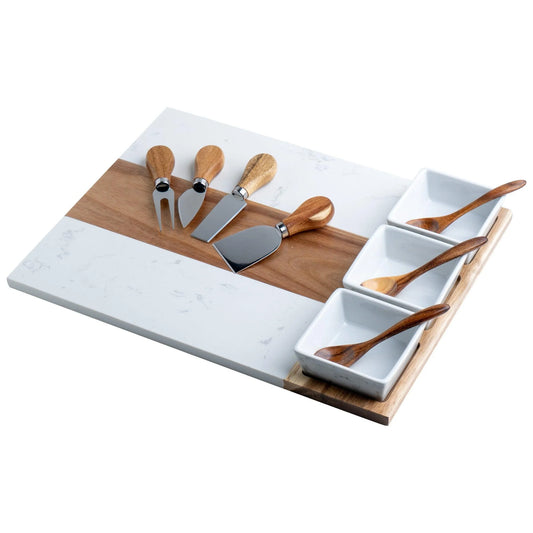 Personalized Marble Charcuterie Board Set (11-Piece Gift)