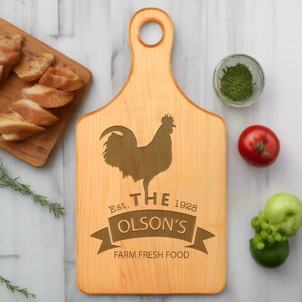 13 1/2" x 7" Maple Paddle Shaped Cutting Board