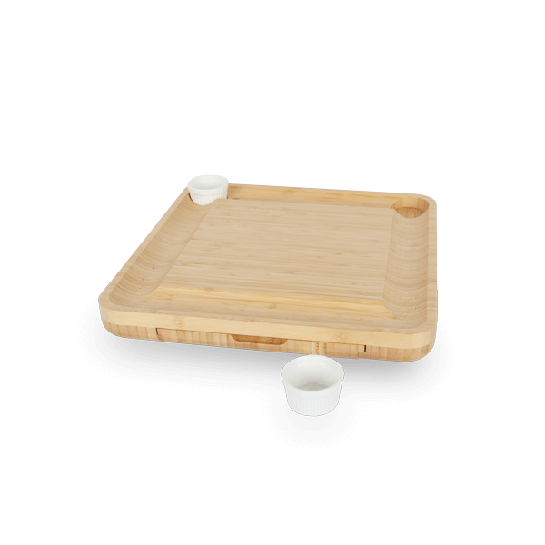 BAMBOO CHEESE BOARD WITH CUTLERY SET