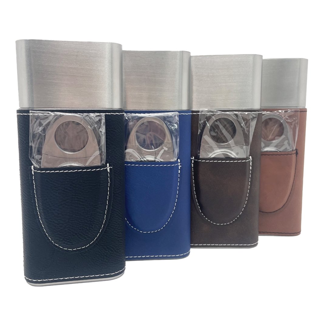 Leatherette Cigar Case with Cutter - The Perfect Gift for Cigar Lovers