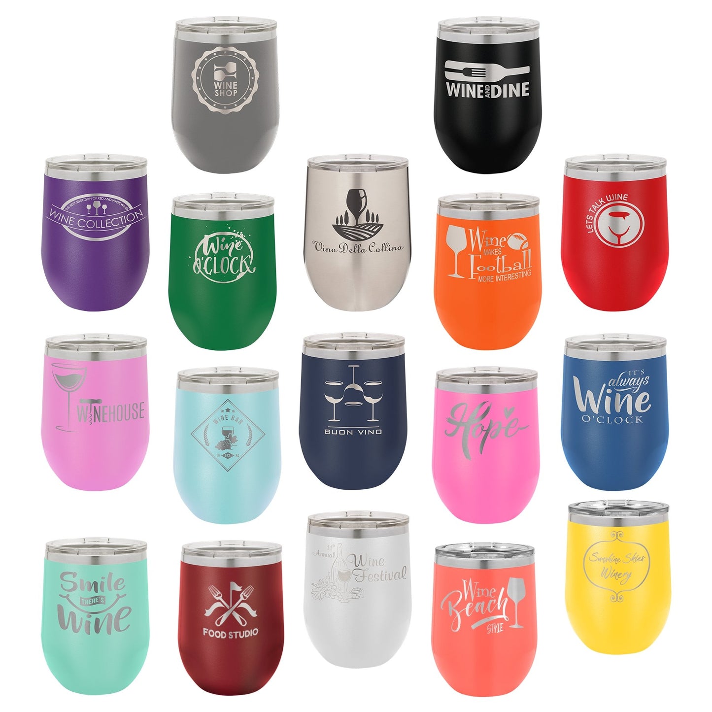 12 oz Stemless Wine Tumblers