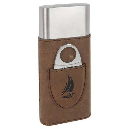 Leatherette Cigar Case with Cutter | Personalization Available