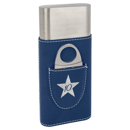 Leatherette Cigar Case with Cutter | Personalization Available