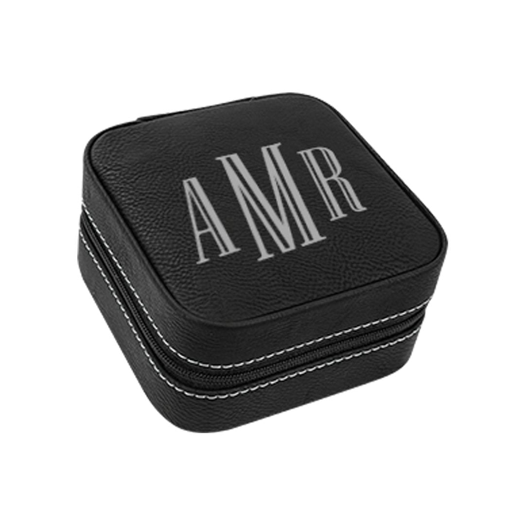 4x4 Laserable Leatherette Travel Jewelry Box | Engravable Portable Organizer