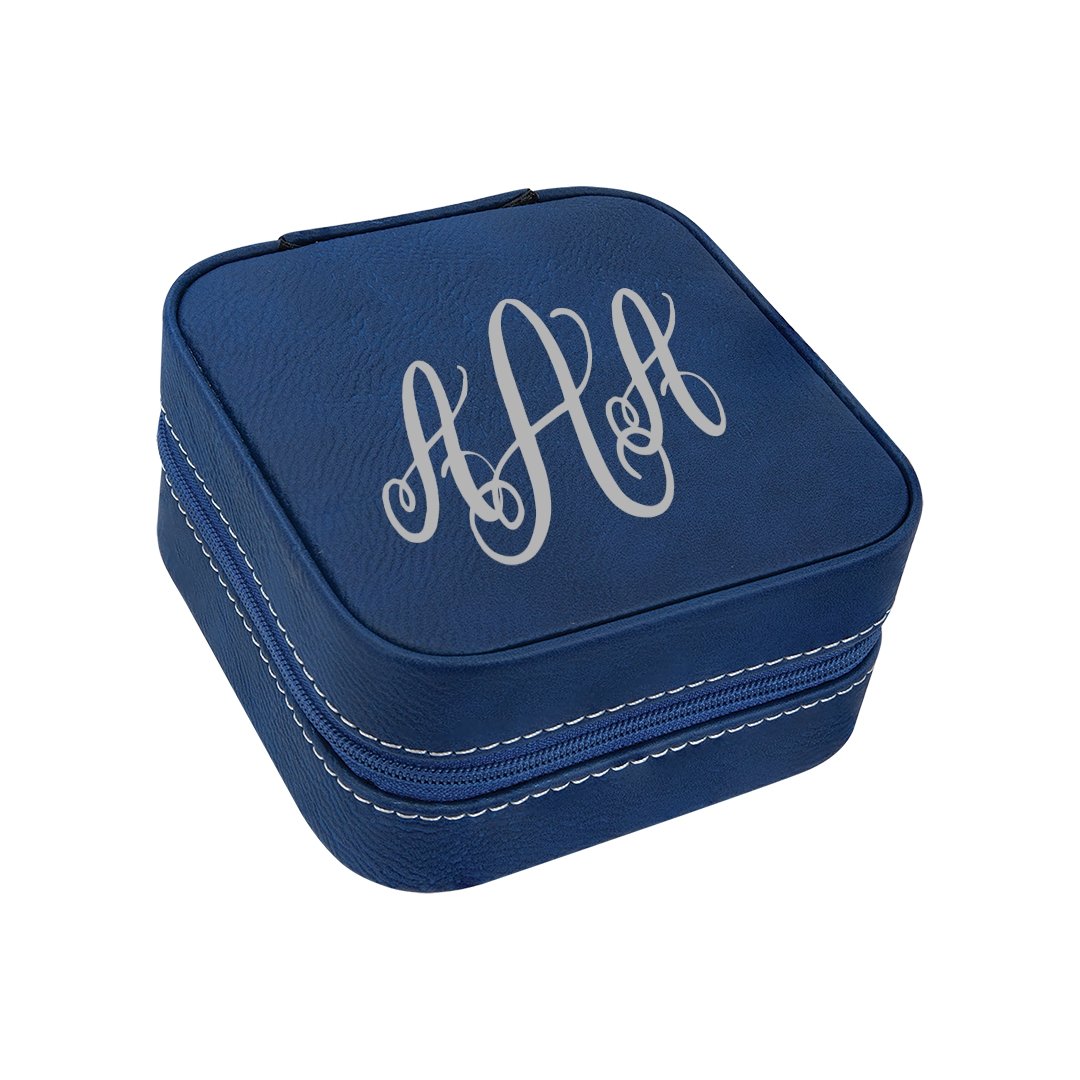 4x4 Laserable Leatherette Travel Jewelry Box | Engravable Portable Organizer