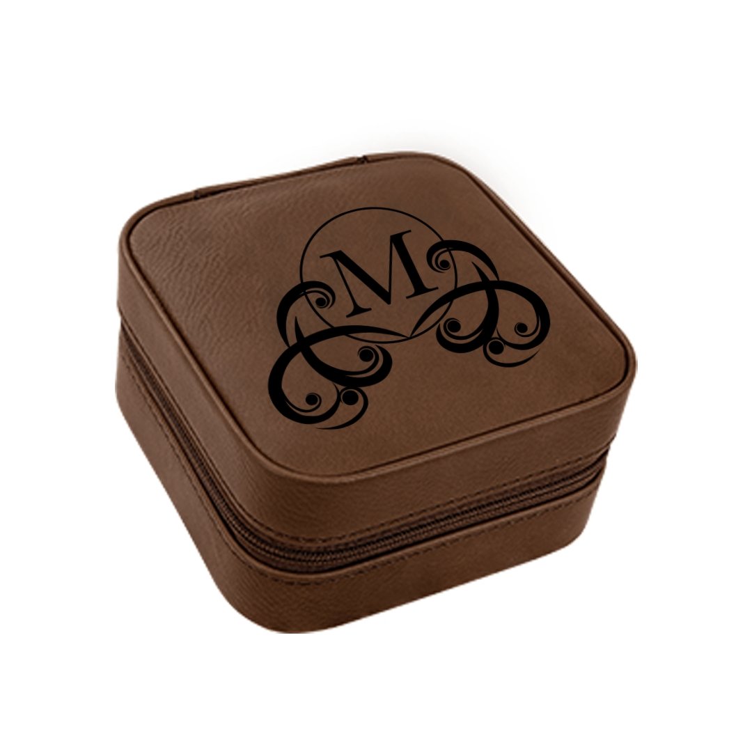 4x4 Laserable Leatherette Travel Jewelry Box | Engravable Portable Organizer
