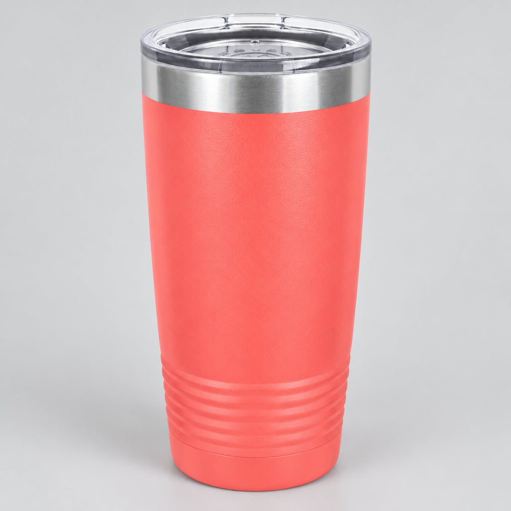 Coral 20 oz insulated stainless steel tumbler for custom engraving