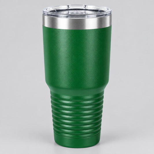 Green 30 oz insulated stainless steel tumbler for custom engraving