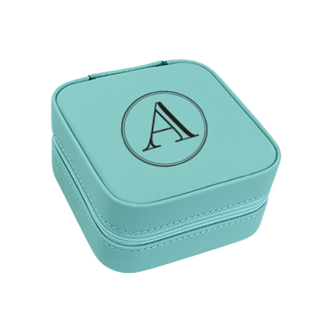 4x4 Laserable Leatherette Travel Jewelry Box | Engravable Portable Organizer