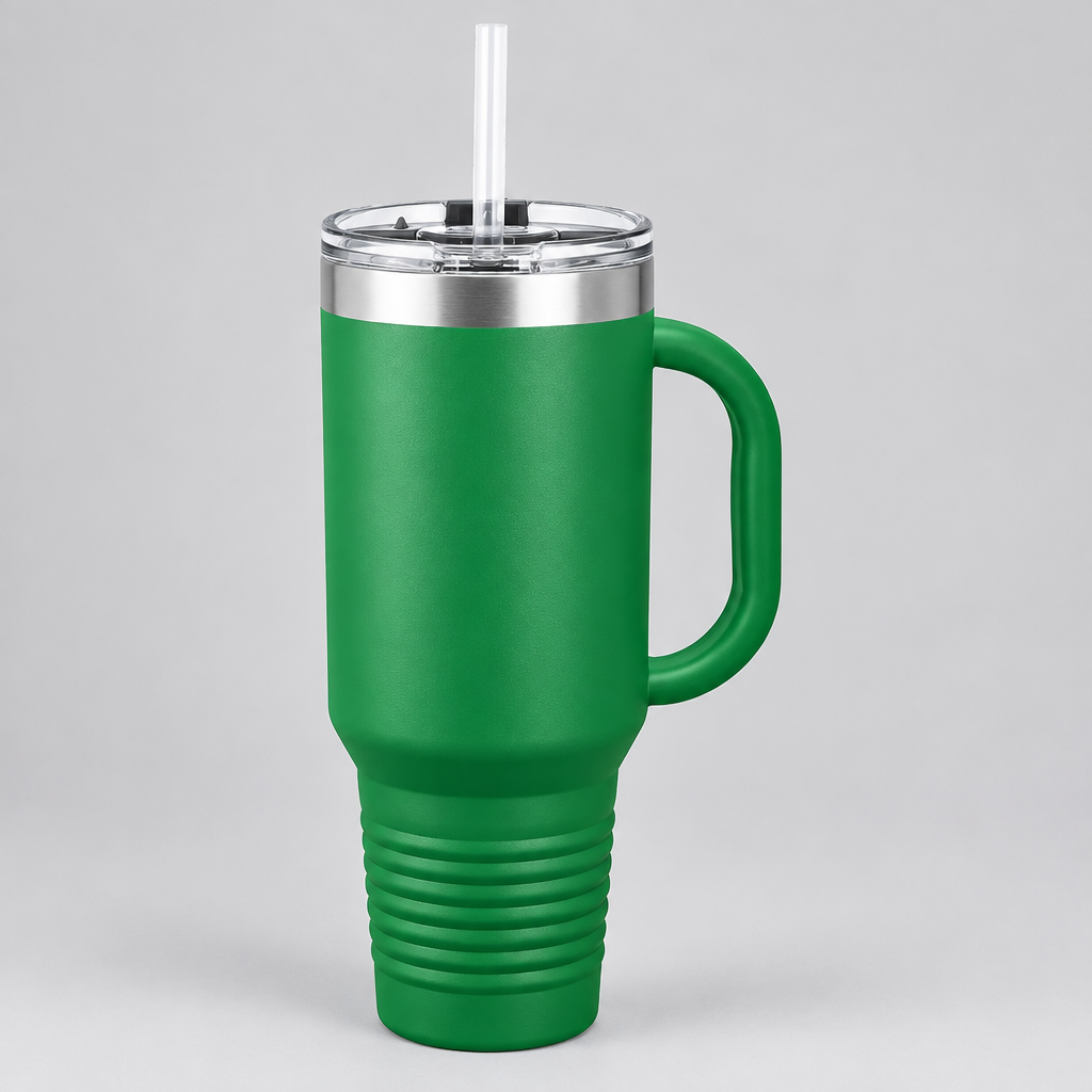 40 oz Travel Mug in Green by Carve & Burn, Miami