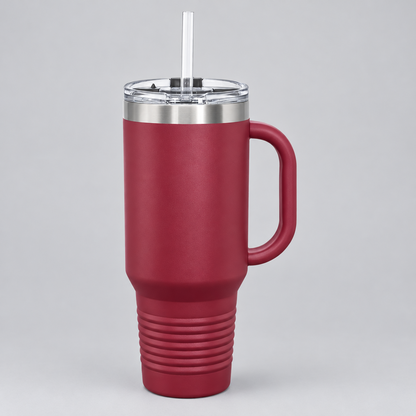 40 oz Travel Mug in Maroon by Carve & Burn, Miami