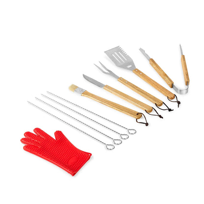 Personalized Bamboo BBQ Tool Set – Custom Engraved Grill Master Gift