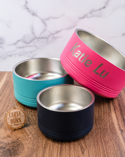 Personalized Stainless Steel Pet Bowls | Custom Engraved Dog & Cat Bowls