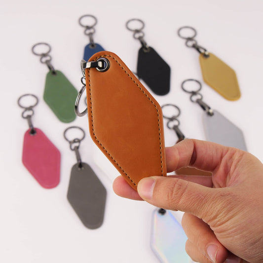 Personalized retro motel keychain