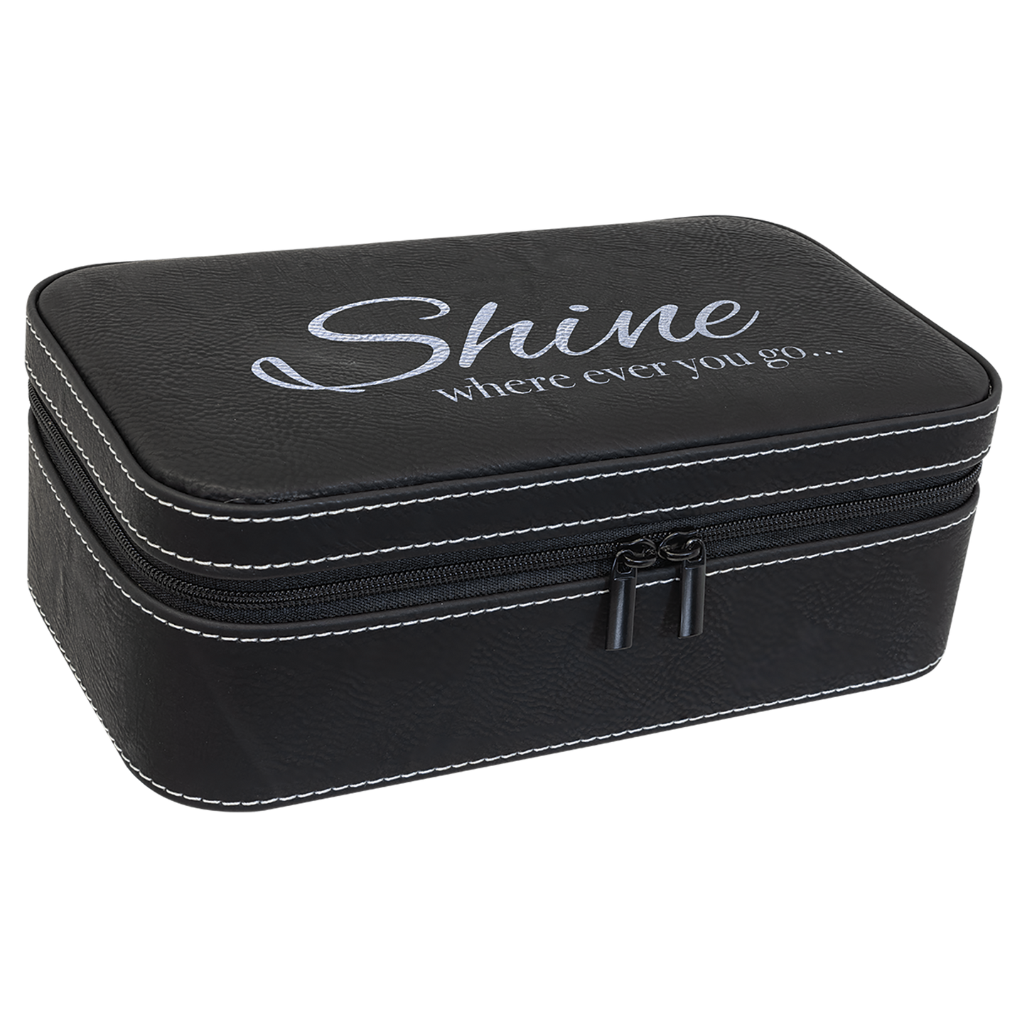 7 1/2" X 4 1/2"  Laserable Leatherette Travel Jewelry Box