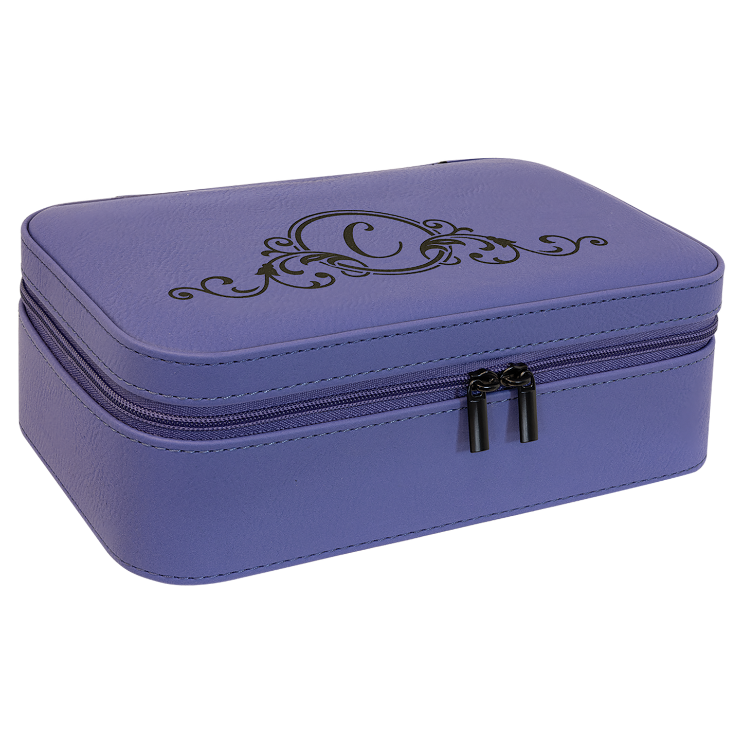 7 1/2" X 4 1/2"  Laserable Leatherette Travel Jewelry Box