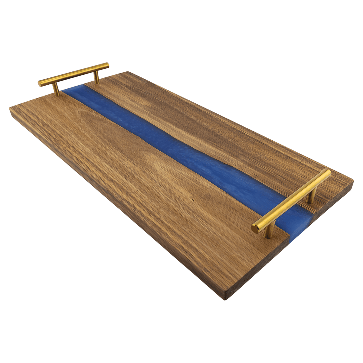 Acacia & Blue Pearl Resin Serving Tray with Gold Handles – view 2