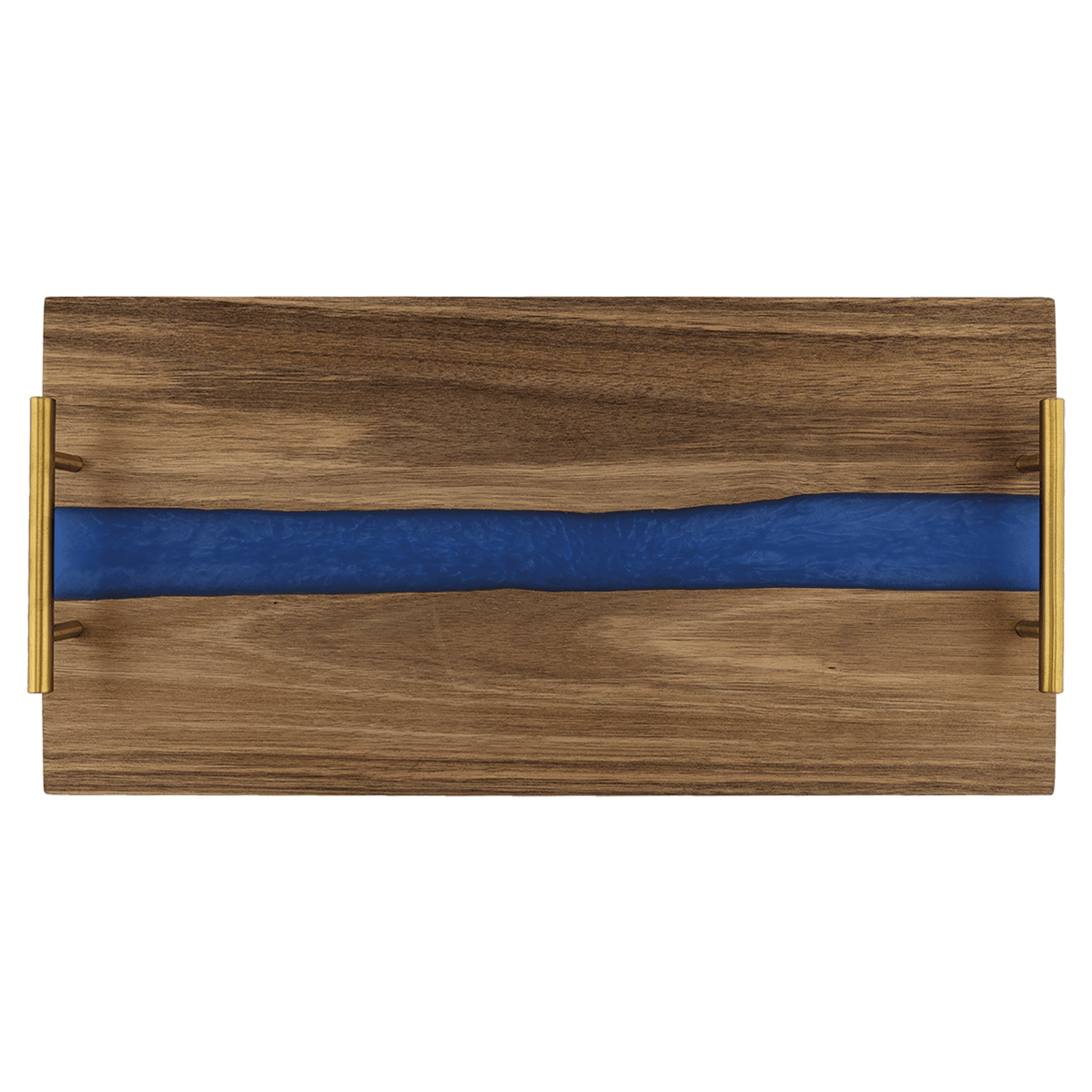 Acacia & Blue Pearl Resin Serving Tray with Gold Handles – view 4