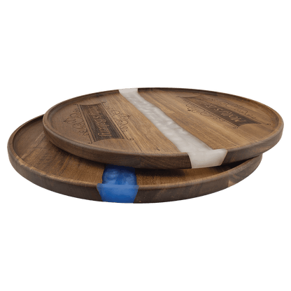 Acacia & Blue Pearl Resin Round Serving Tray – view 4