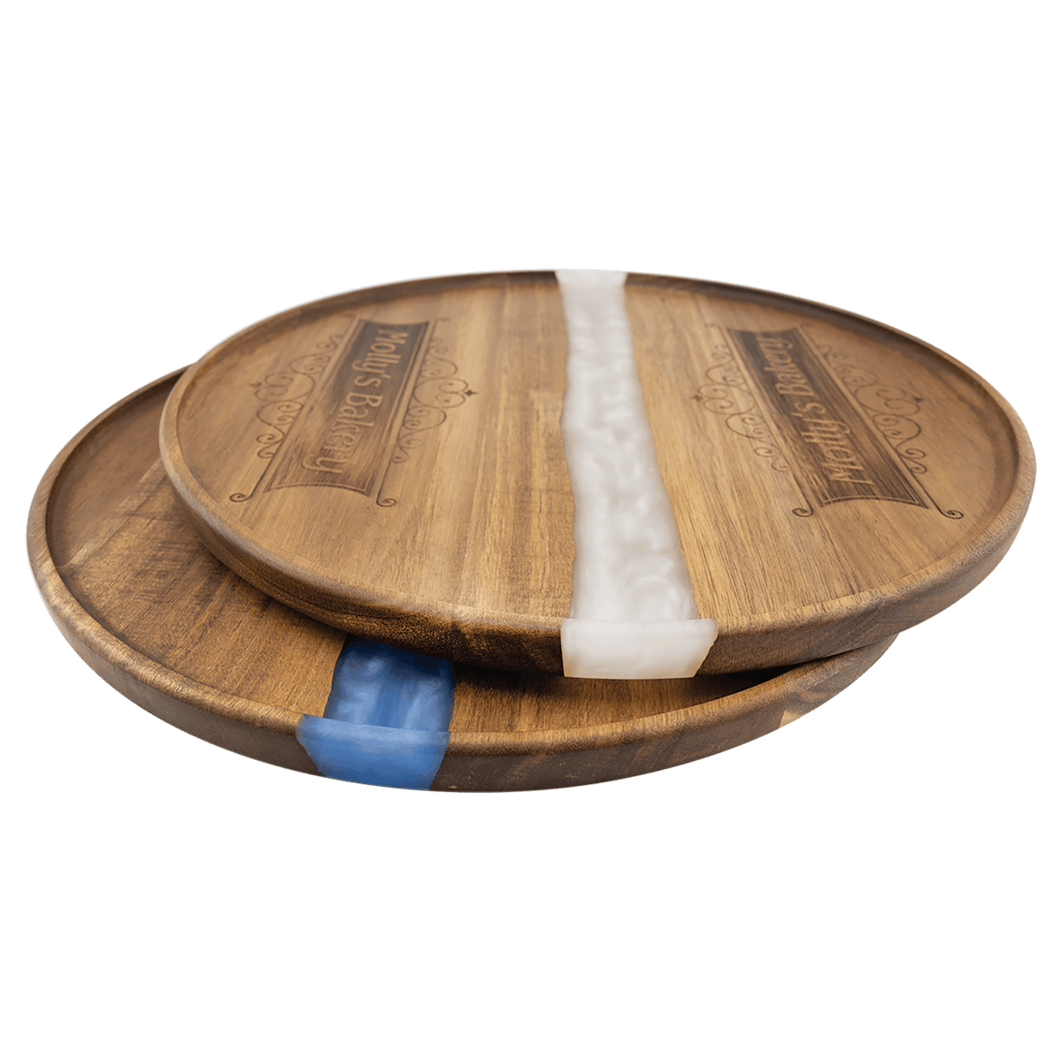 Acacia & Blue Pearl Resin Round Serving Tray – view 6