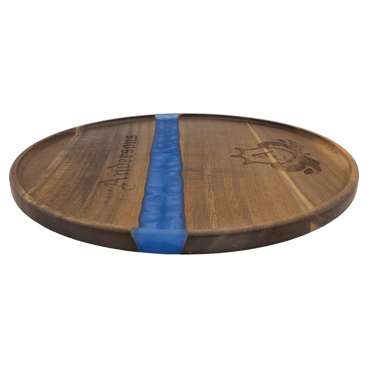 Acacia & Blue Pearl Resin Round Serving Tray – view 3