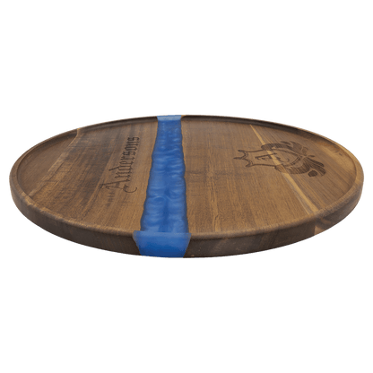 Acacia & Blue Pearl Resin Round Serving Tray – view 3
