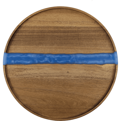 Acacia & Blue Pearl Resin Round Serving Tray – view 2