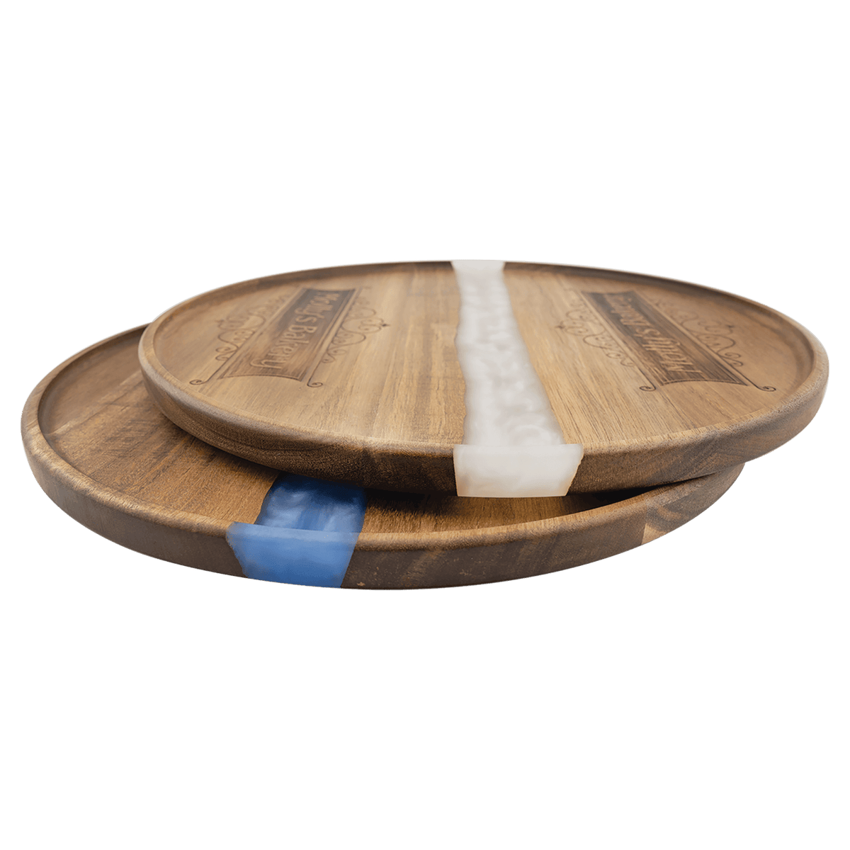 Acacia & Blue Pearl Resin Round Serving Tray – view 5