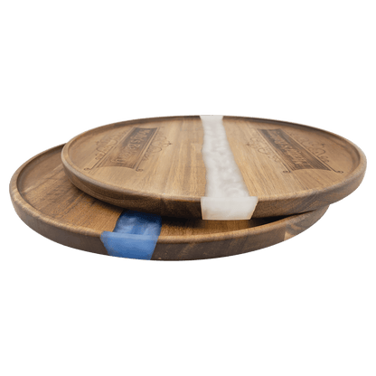 Acacia & Blue Pearl Resin Round Serving Tray – view 5