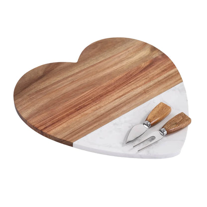 Personalized Marble Heart Shaped Serving Set | Engraved Gift for Weddings, Couples & Mom