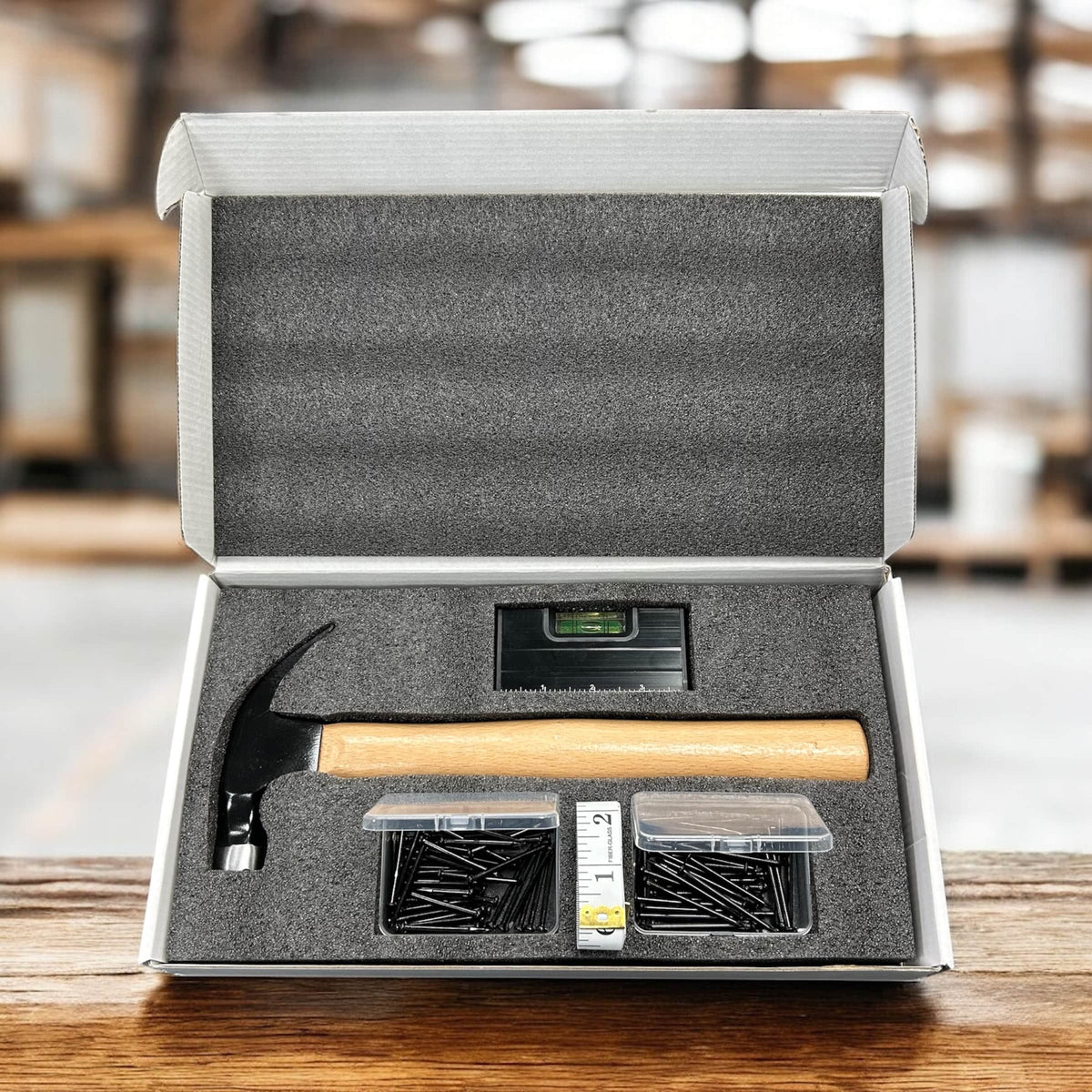 16 oz hammer gift set in a foam-lined case with bits and accessories