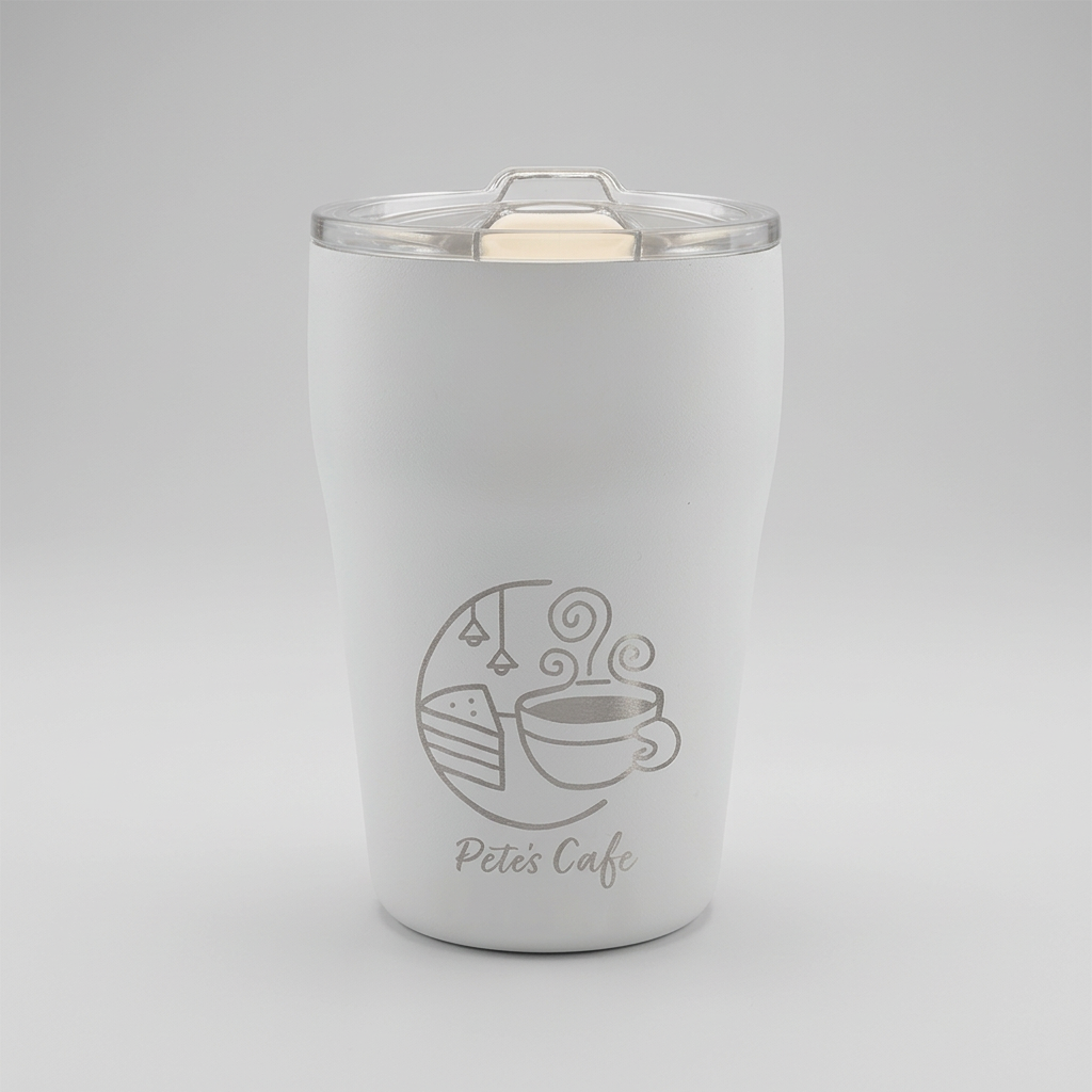 13 oz Stackable Ceramic-Lined Tumbler – White