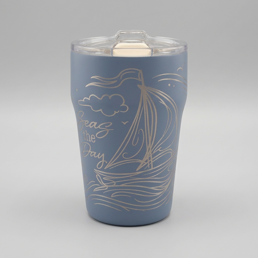 13 oz Stackable Ceramic-Lined Tumbler – Dusty Blue