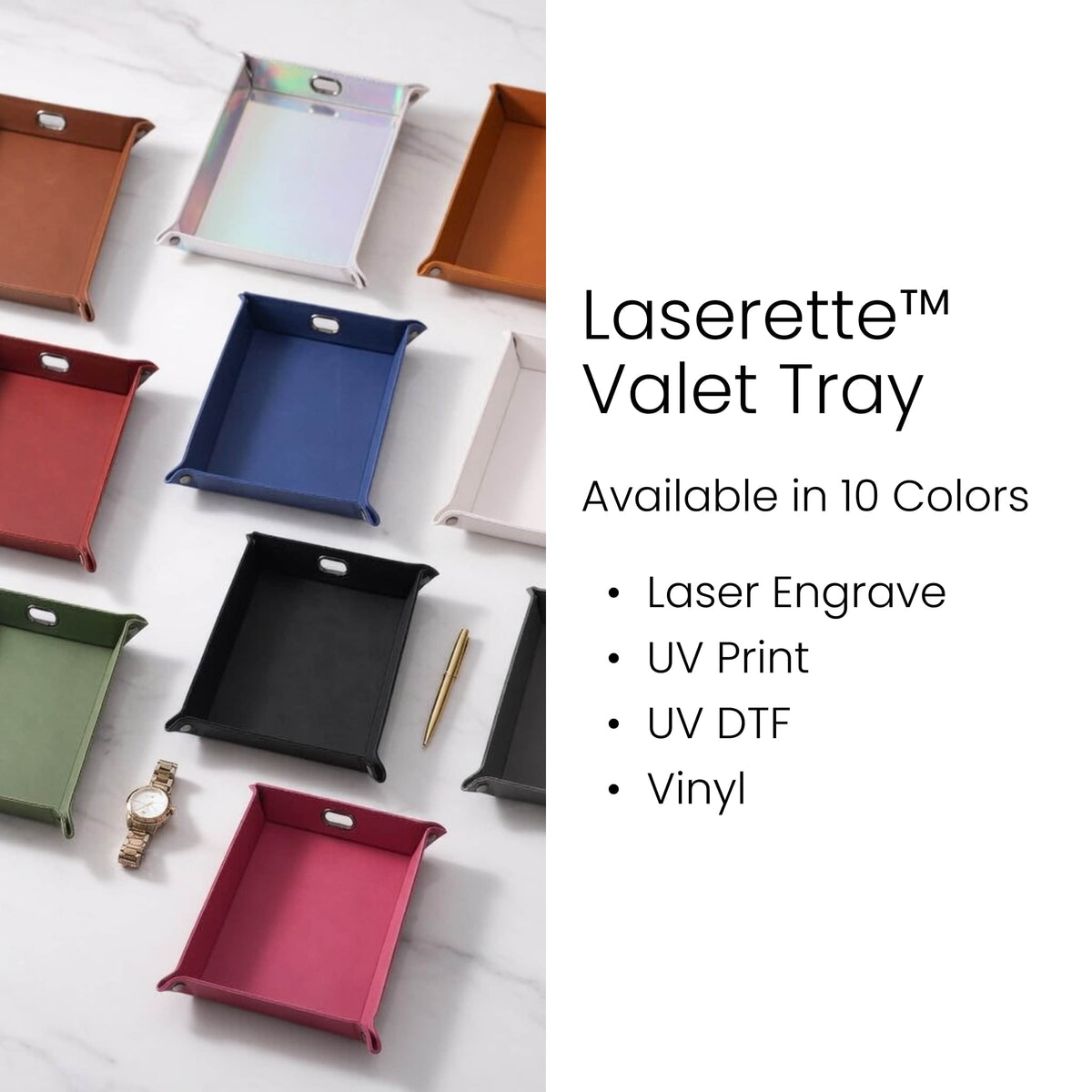 Valet tray color options