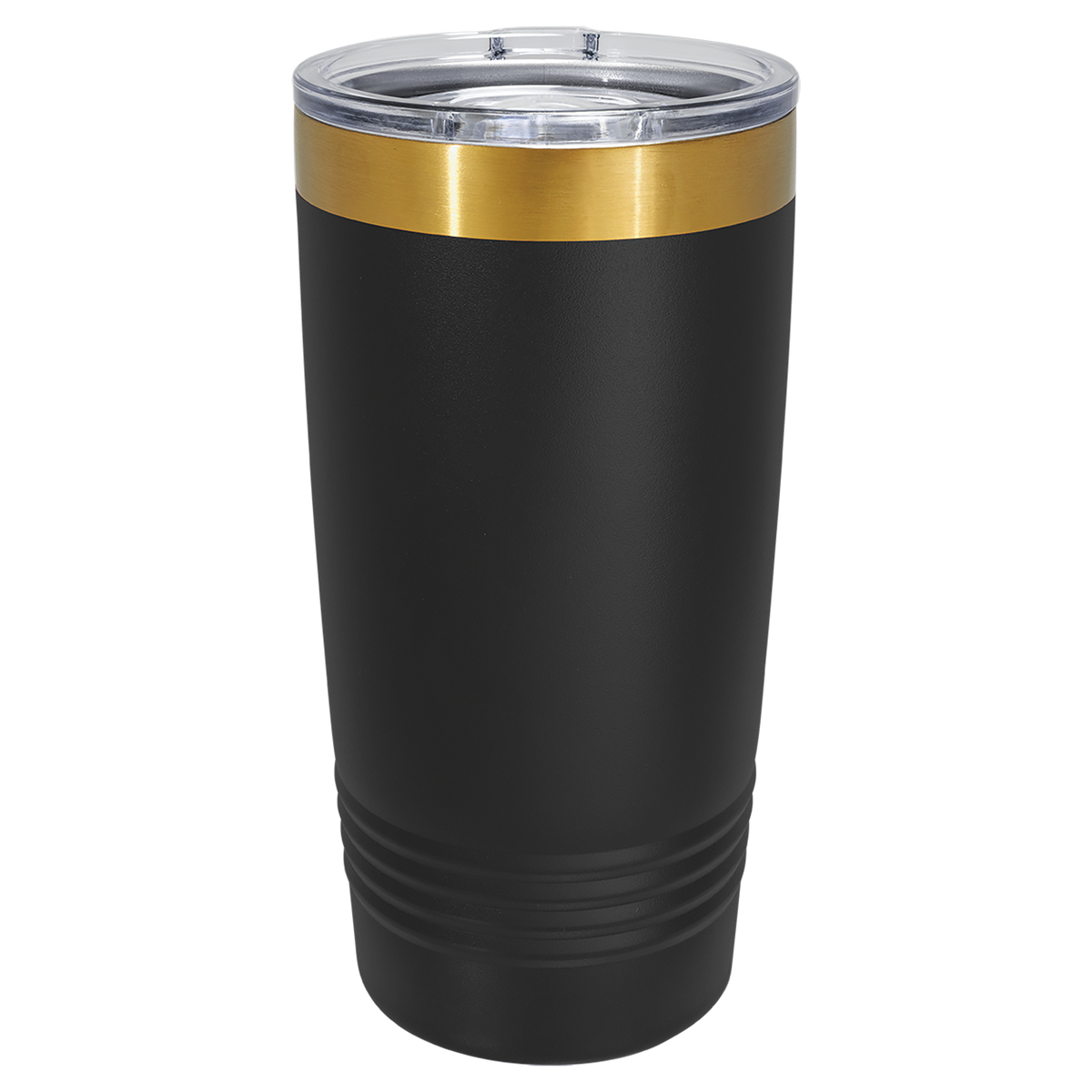 Black and gold 20 oz gold ion tumbler, blank before engraving