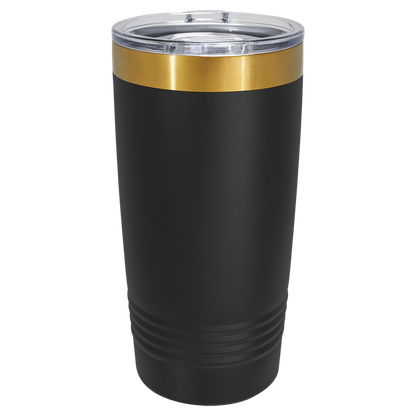 Black and gold 20 oz gold ion tumbler, blank before engraving
