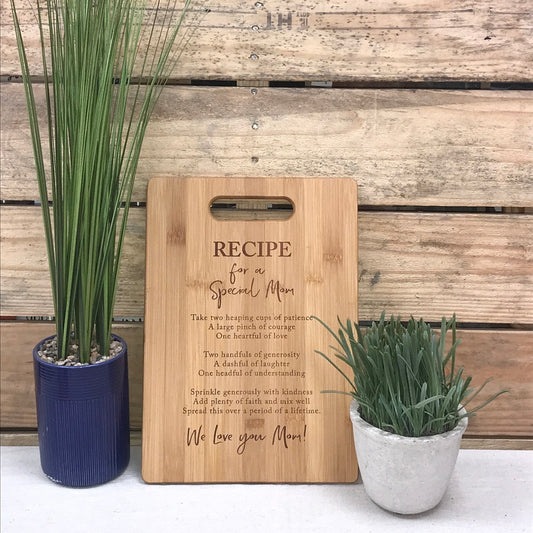 engraved bamboo cutting board for mom recipe for a special mom gift