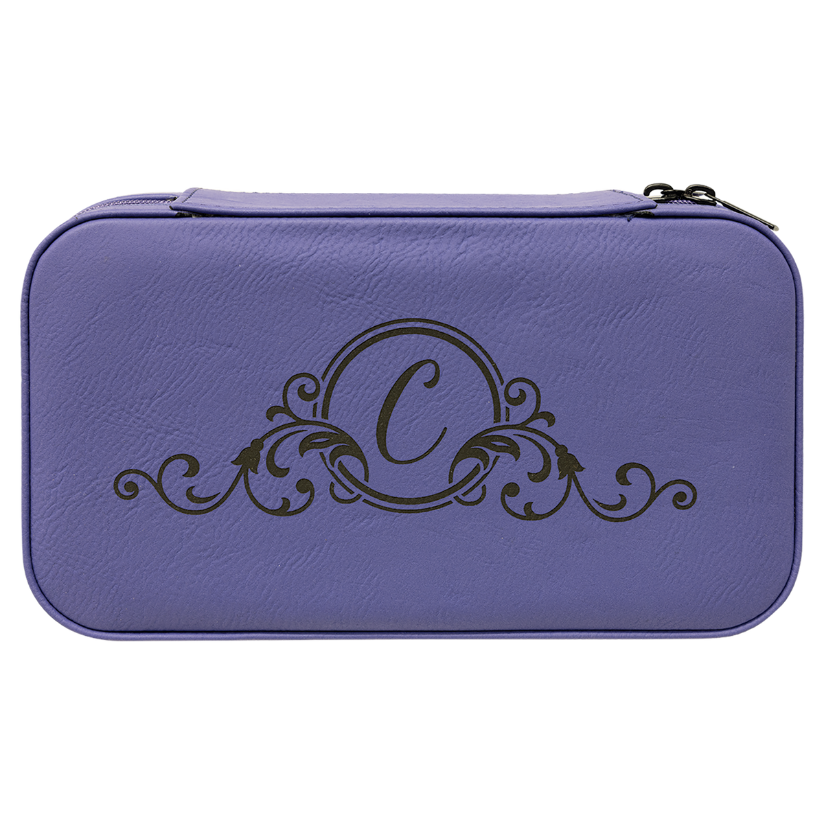 Leatherette Travel Jewelry Box in Purple by Carve & Burn, Miami