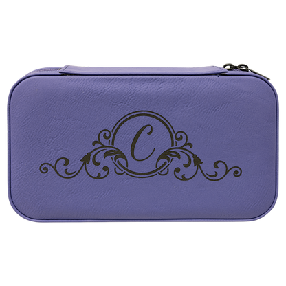 Leatherette Travel Jewelry Box in Purple by Carve & Burn, Miami
