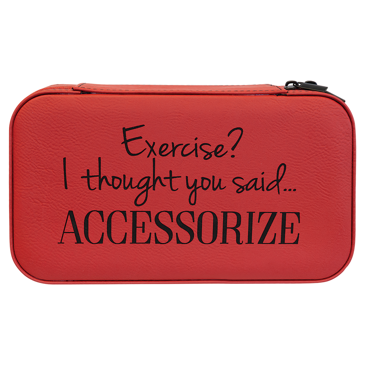Leatherette Travel Jewelry Box in Red by Carve & Burn, Miami