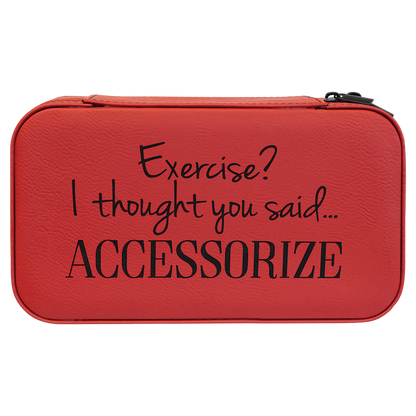 Leatherette Travel Jewelry Box in Red by Carve & Burn, Miami