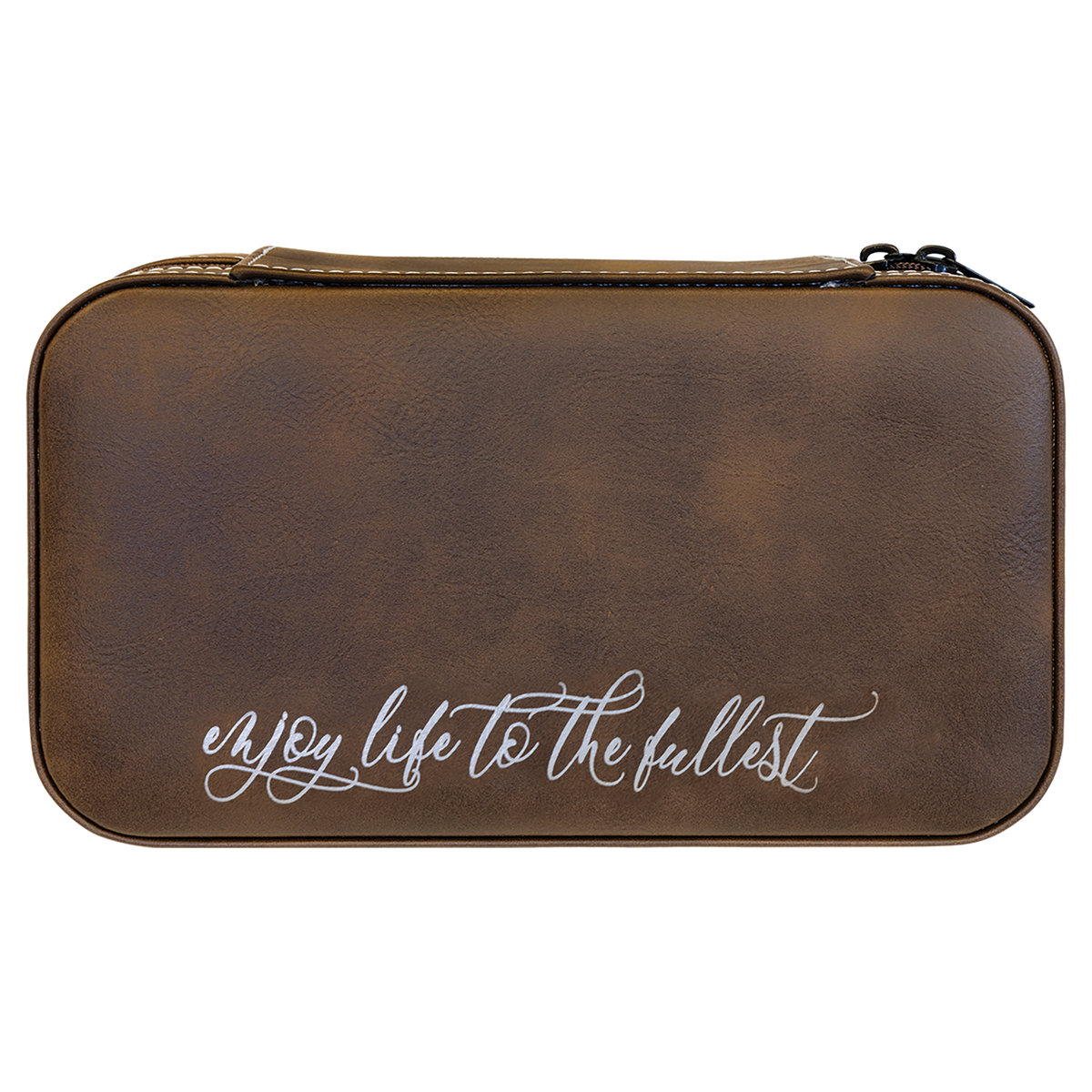 Leatherette Travel Jewelry Box in Rustic/Silver by Carve & Burn, Miami