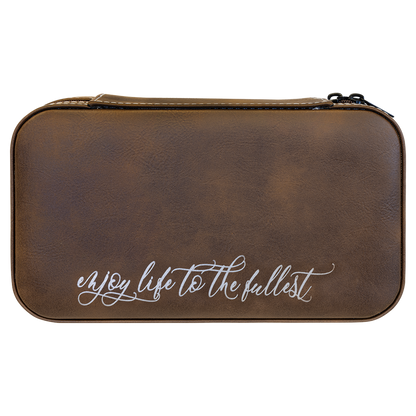 Leatherette Travel Jewelry Box in Rustic/Silver by Carve & Burn, Miami