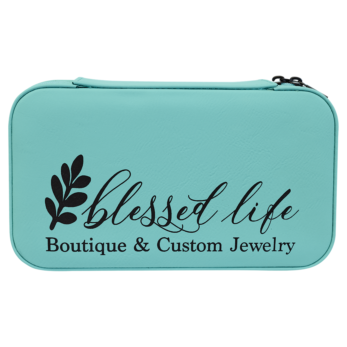 Leatherette Travel Jewelry Box in Teal by Carve & Burn, Miami