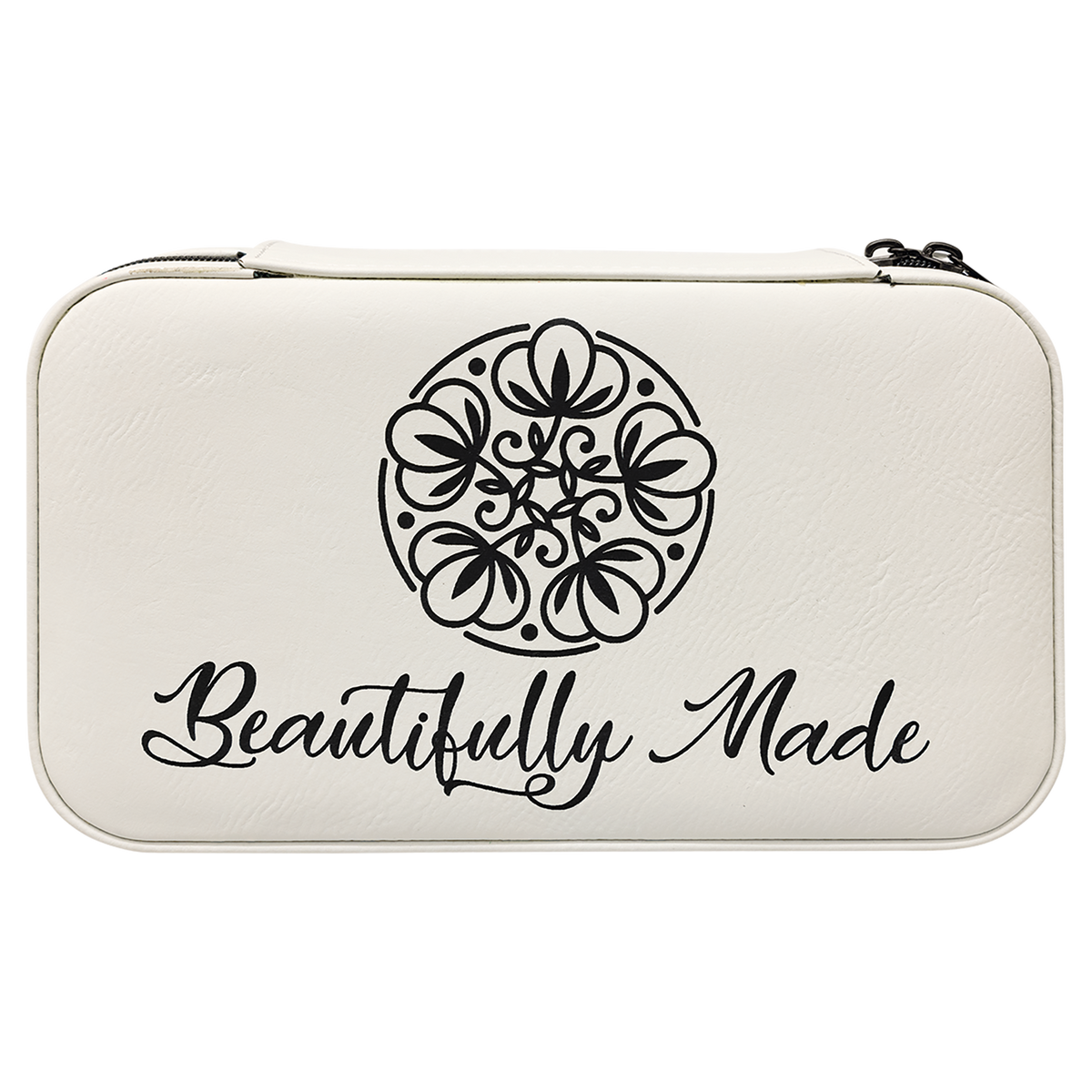 Leatherette Travel Jewelry Box in White by Carve & Burn, Miami