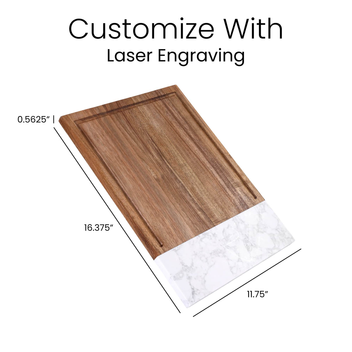 Marble and acacia wood board