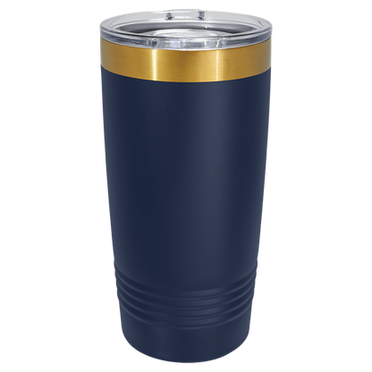 Navy and gold 20 oz gold ion tumbler, blank before engraving